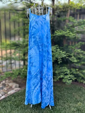 Custom Blue Rayon Dress, Reverse Geode Maxi Dress & Reverse Geode Mini Skirt for Jessica