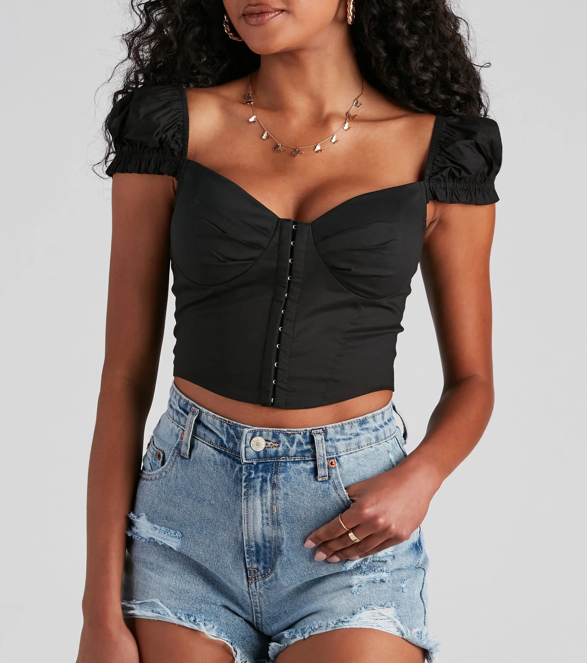 Cutie Pie Cap Sleeve Corset Top