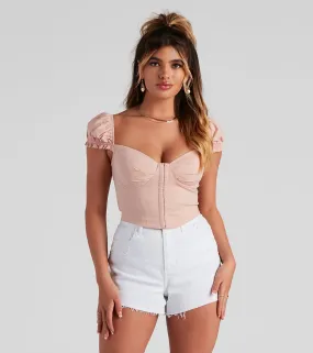 Cutie Pie Cap Sleeve Corset Top