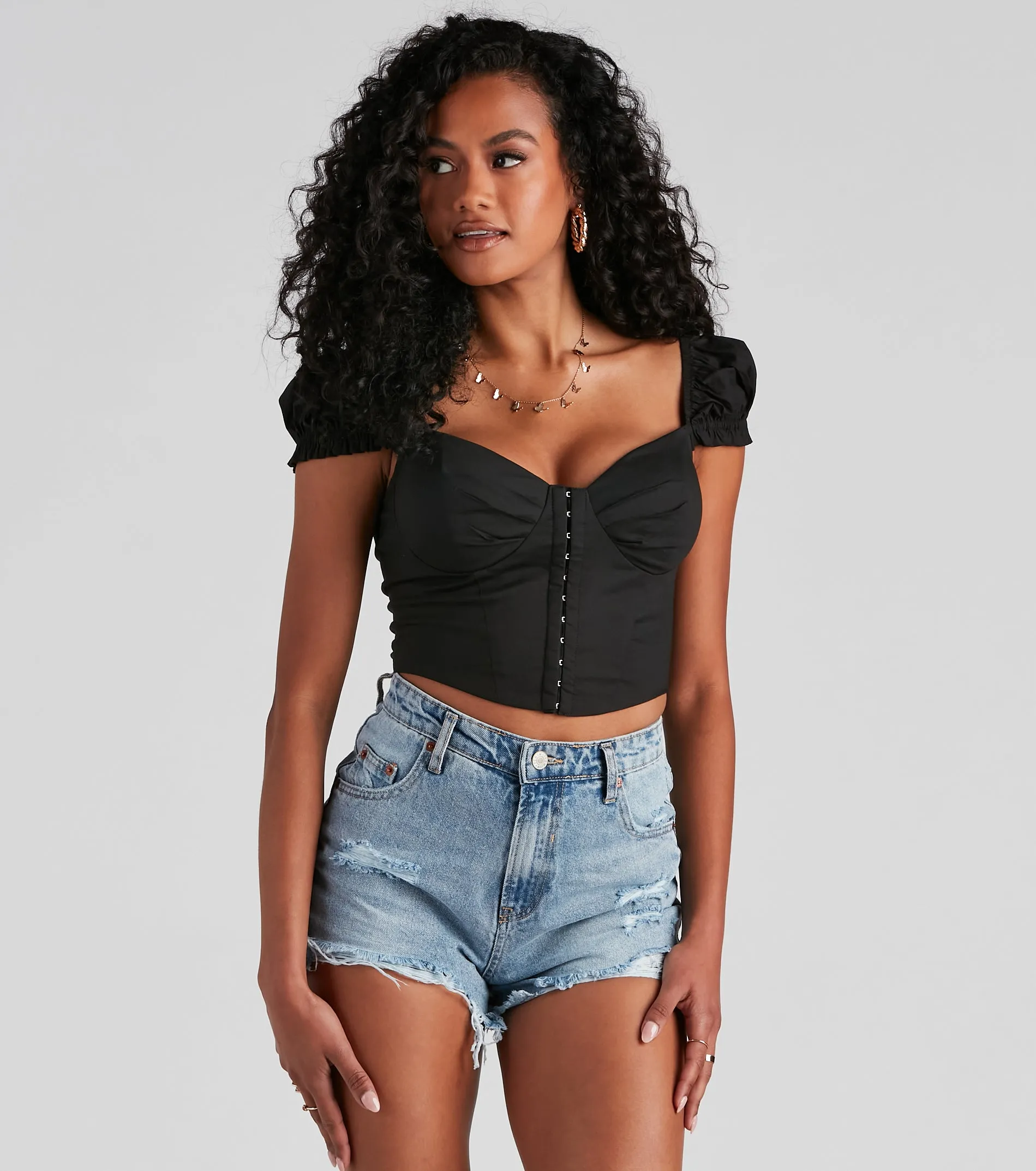 Cutie Pie Cap Sleeve Corset Top