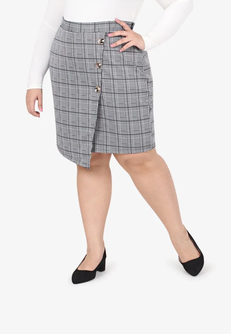 Dionne Plaids Short Skirt - Grey