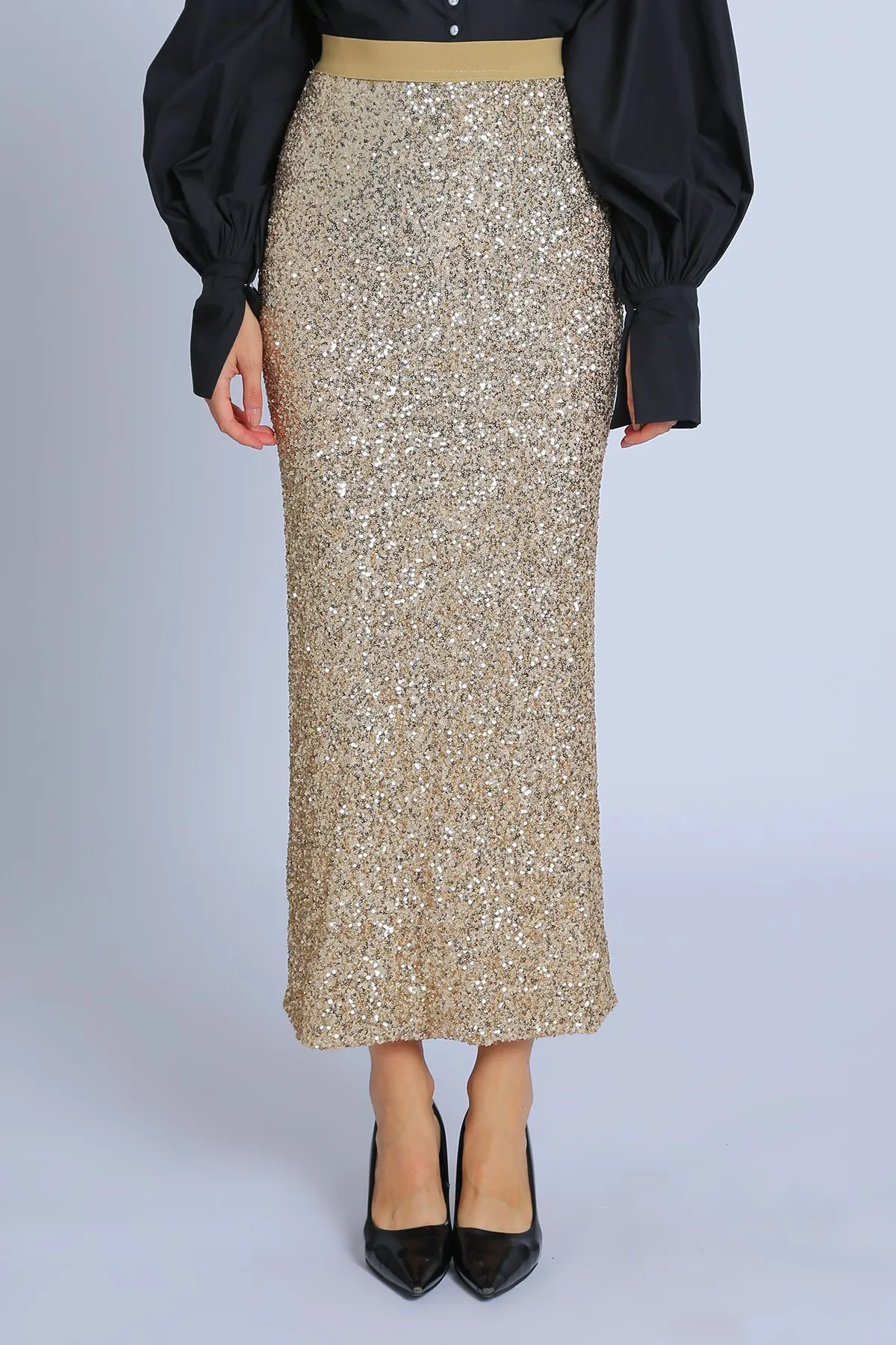 Disco Night Sequin Pencil Skirt