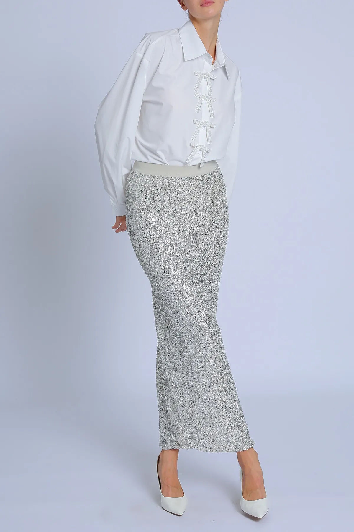 Disco Night Sequin Pencil Skirt