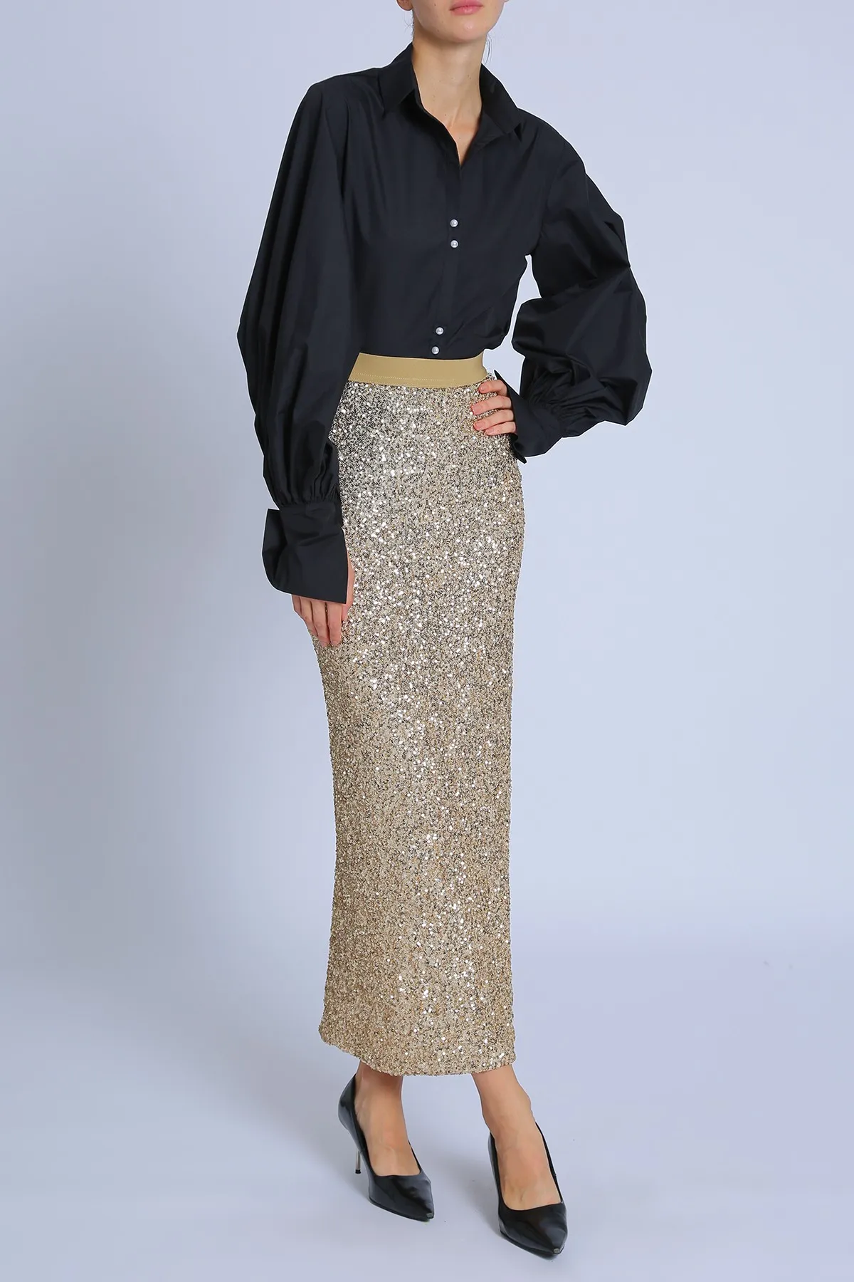 Disco Night Sequin Pencil Skirt