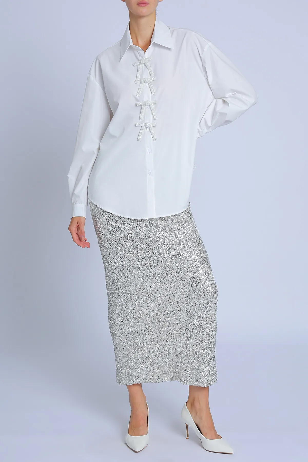 Disco Night Sequin Pencil Skirt