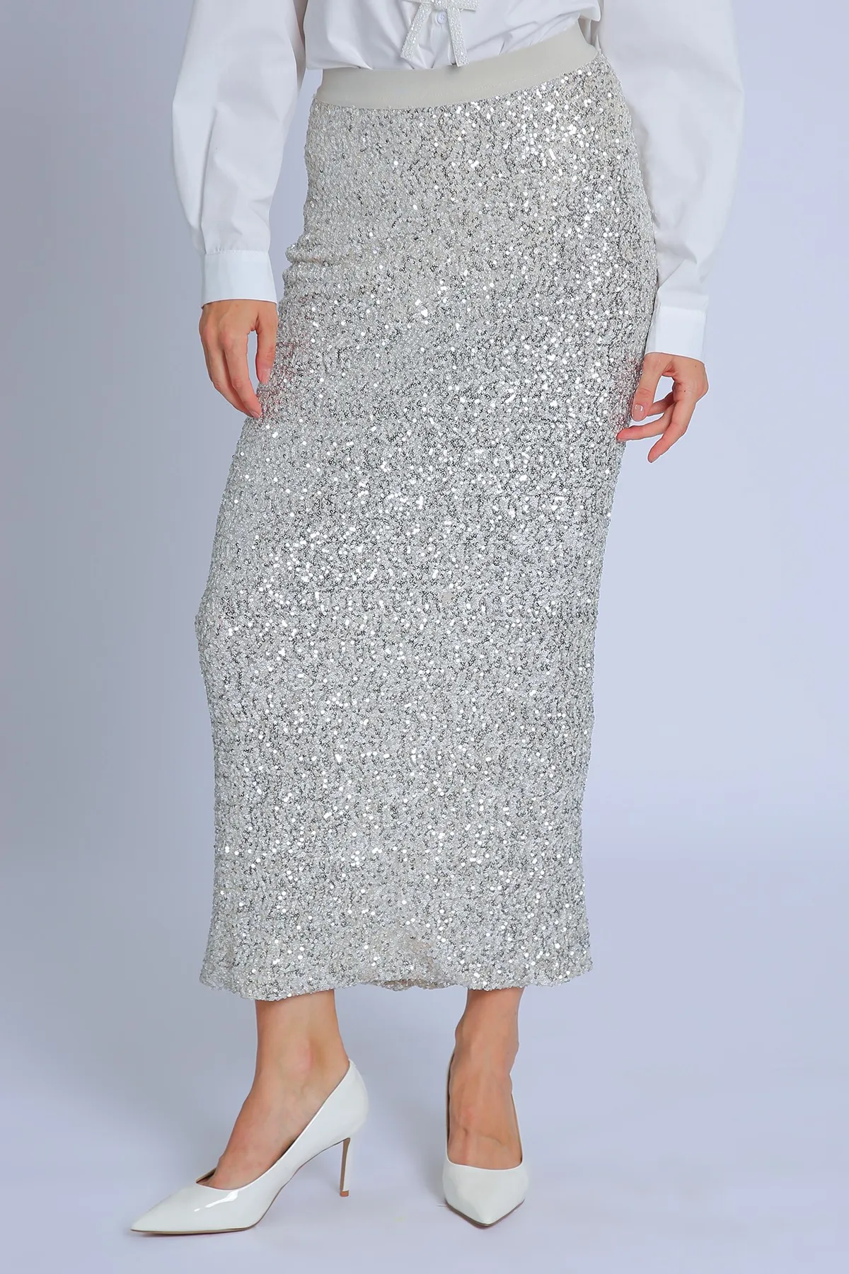 Disco Night Sequin Pencil Skirt