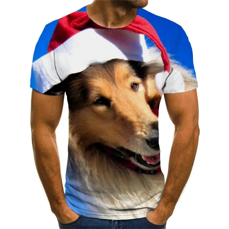 dog tshirt Funny 3D t shirt Puppy Cute animal Cool outfits big Smart dogs men