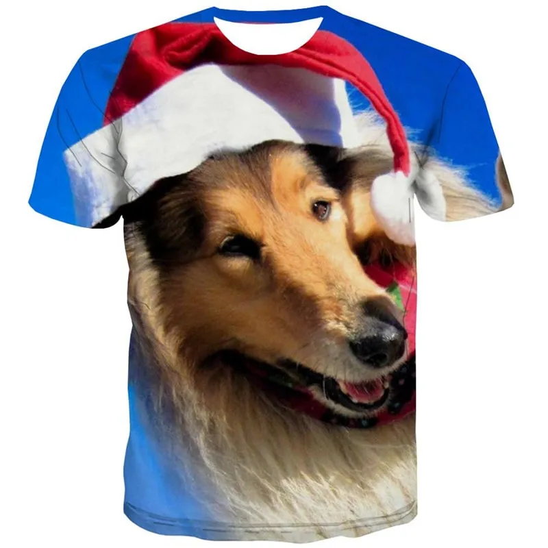 dog tshirt Funny 3D t shirt Puppy Cute animal Cool outfits big Smart dogs men