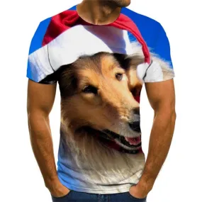 dog tshirt Funny 3D t shirt Puppy Cute animal Cool outfits big Smart dogs men