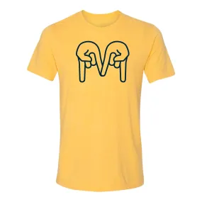 Down Horns Triblend T-Shirt - Yellow Gold Triblend