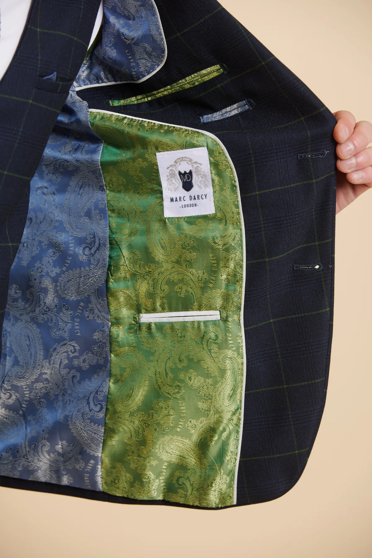 EDINSON - Navy Green Check Blazer