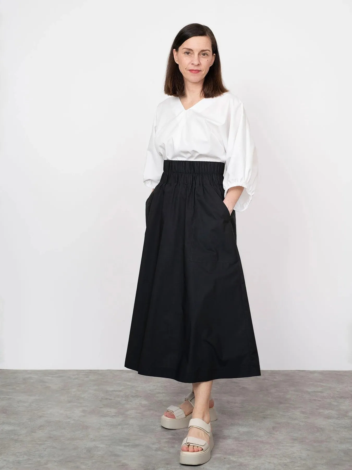 Elastic Waist Maxi Skirt