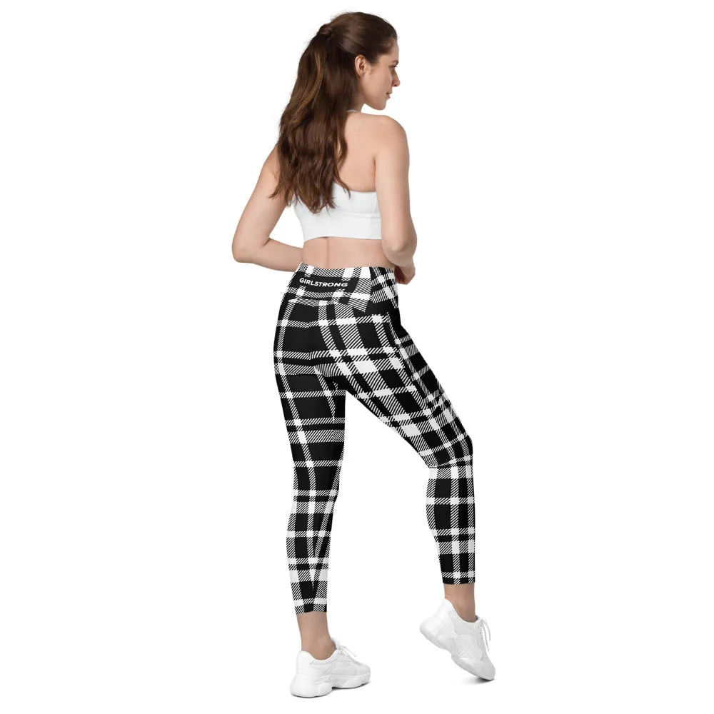 ELEVATED ESSENTIALS, THE PERFECT SIDE POCKET LEGGING BLACK CHECKS