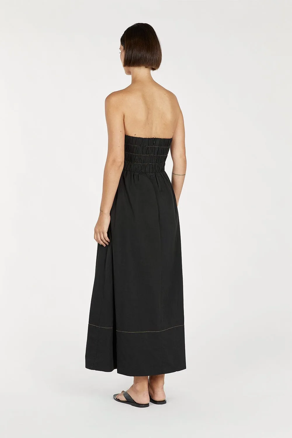 ELIDY BLACK COTTON MAXI DRESS