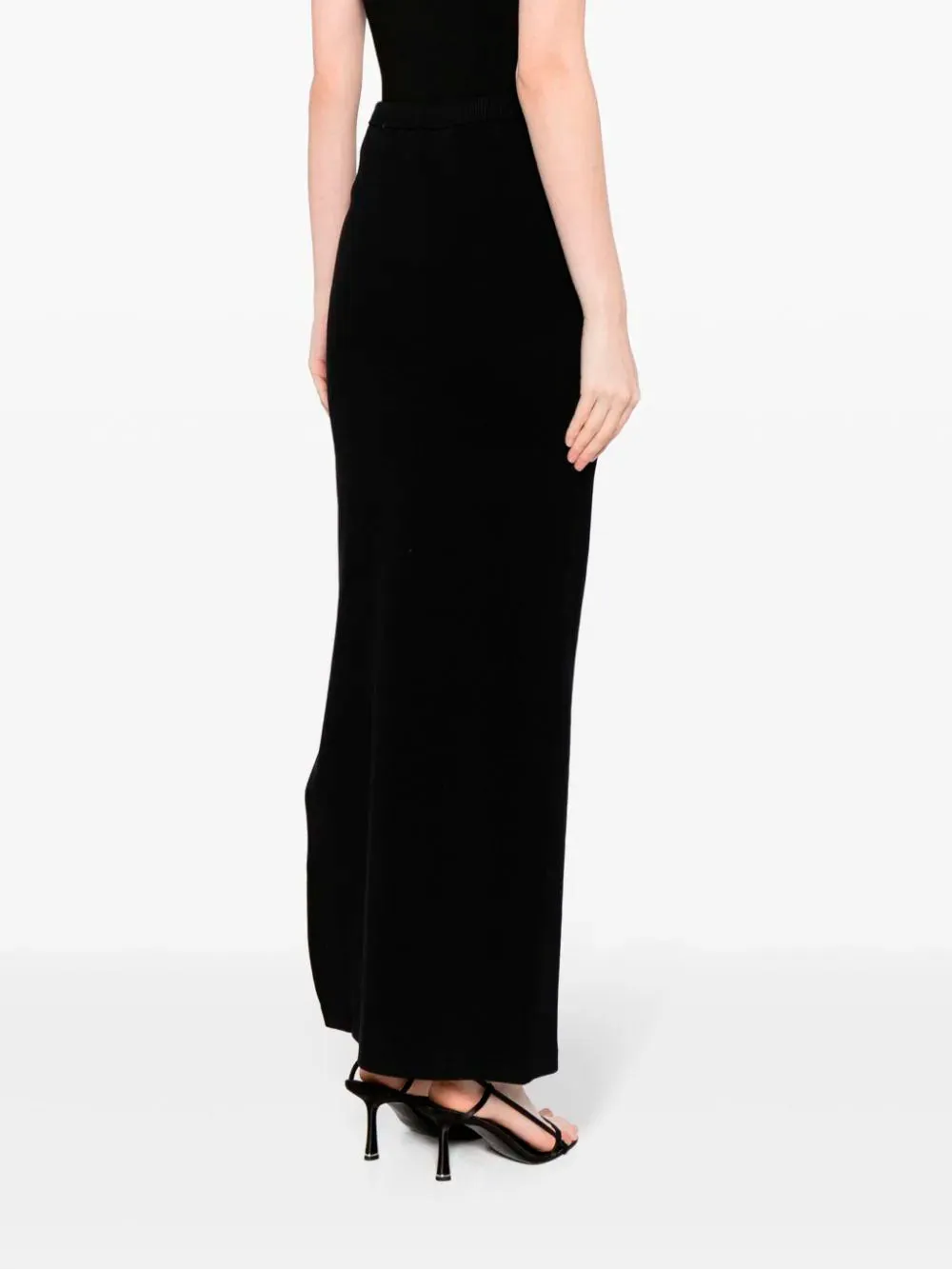 Embossed-logo maxi skirt