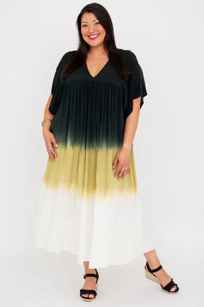 Empress Dress, Black Dip-Dye