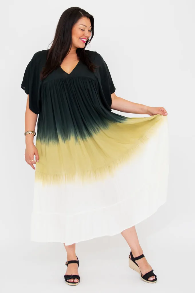 Empress Dress, Black Dip-Dye