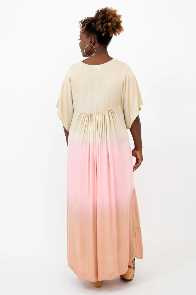 Empress Dress, Tan Dip-Dye