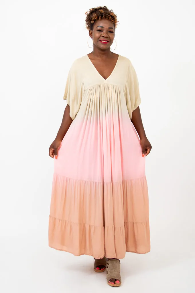 Empress Dress, Tan Dip-Dye