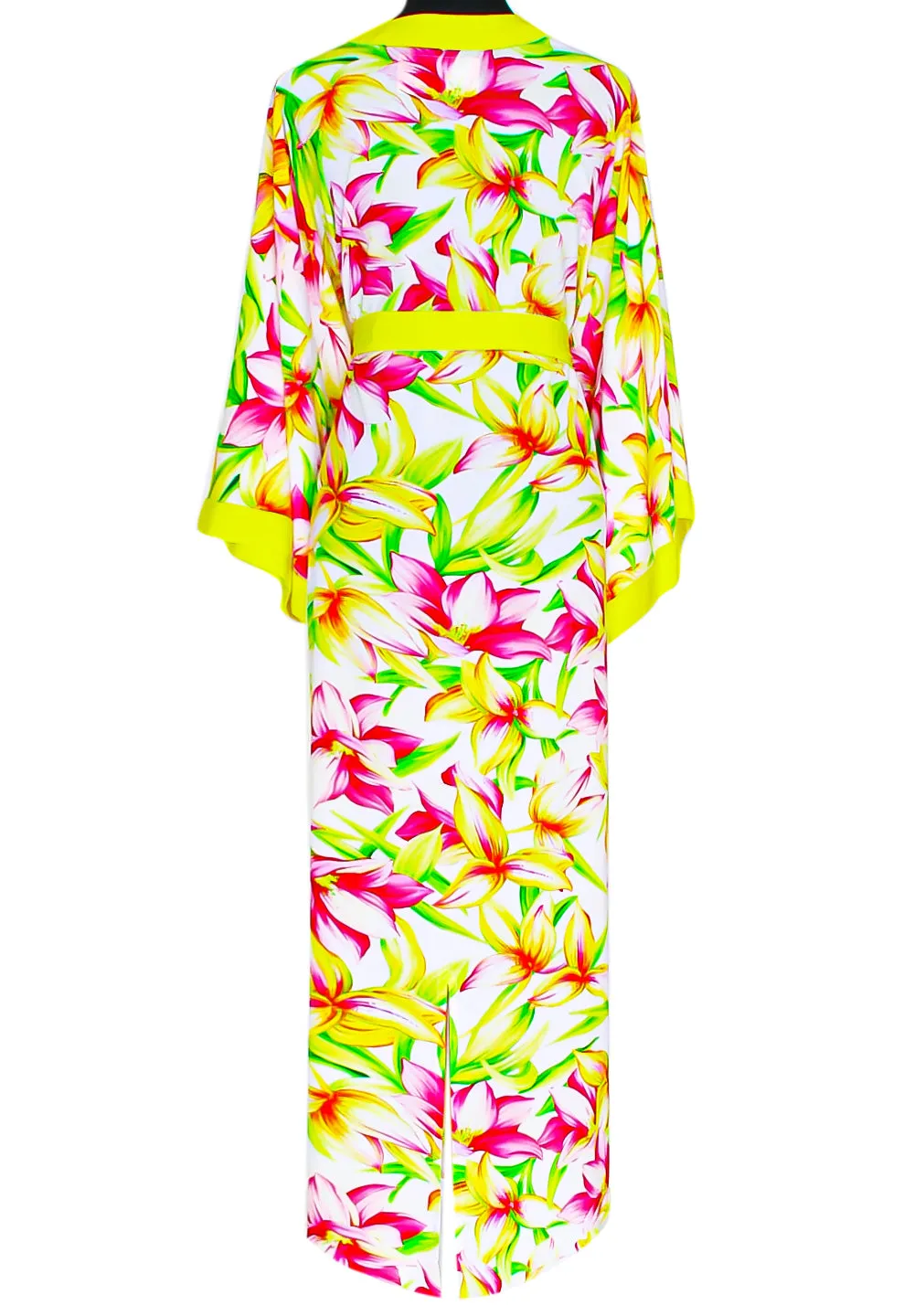 Euphoria – Floral Love Maxi Split Kaftan (Neon Yellow)