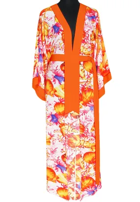 Euphoria – Magic Reef Maxi Split Kaftan (Neon Orange)