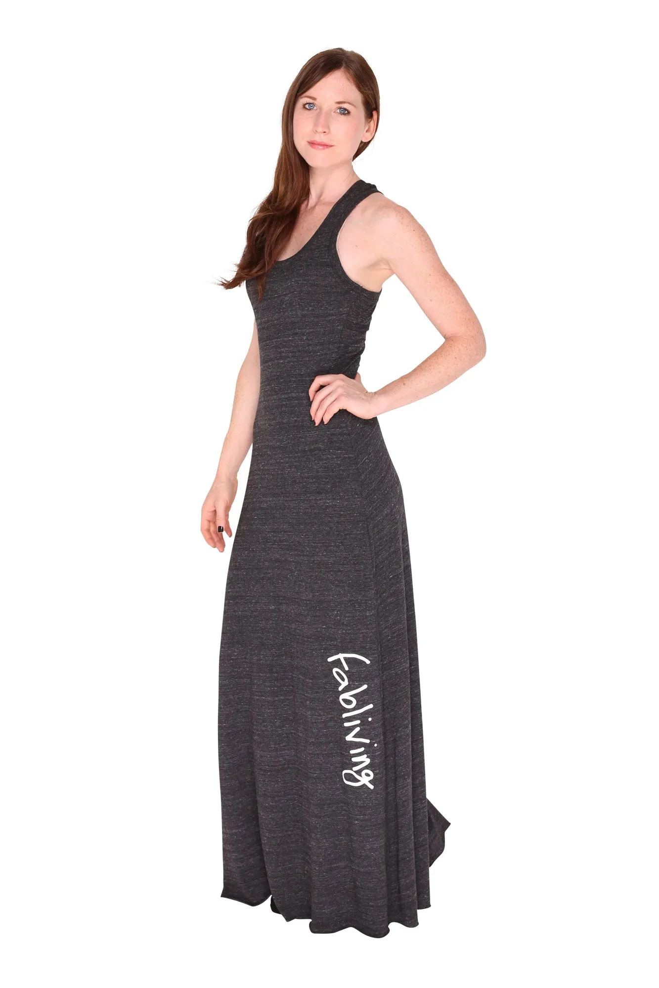 fabliving eco-jersey racerback maxi dress (eco black/white)