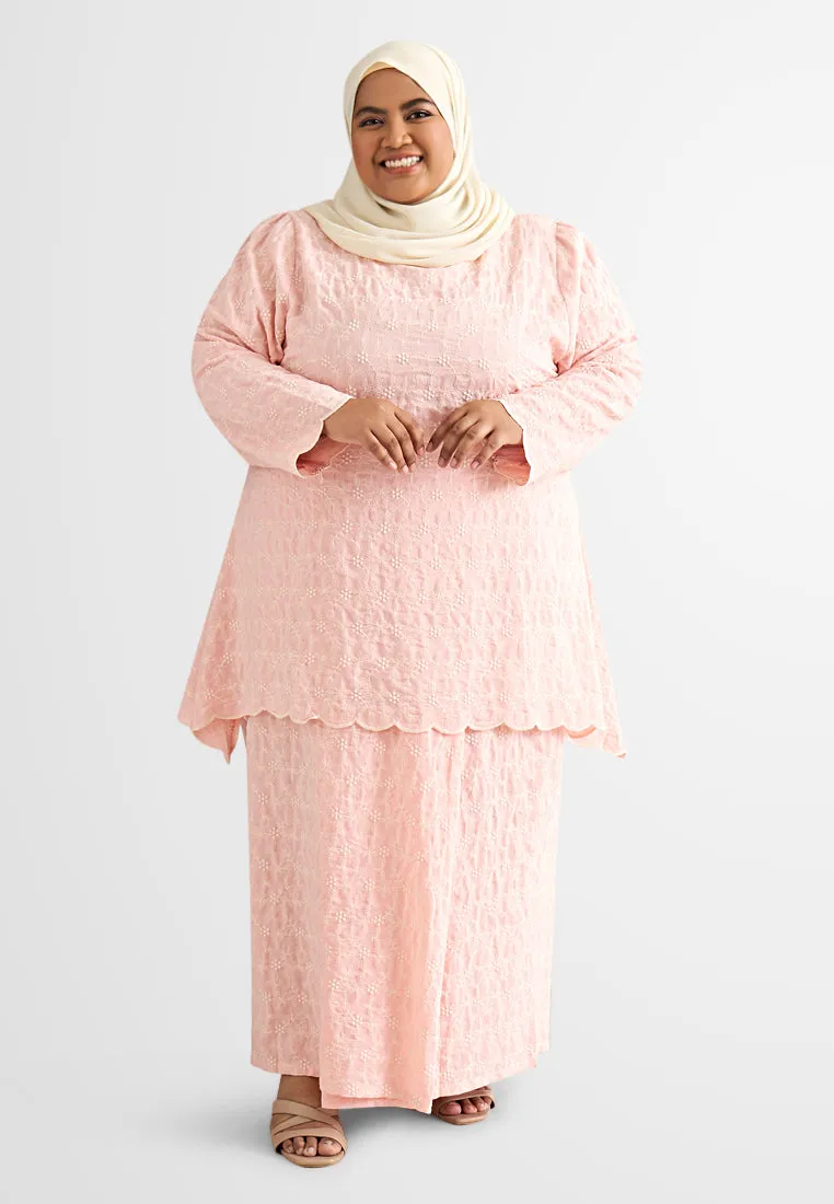 Fatima Sweetheart Neckline Full Embroidery Kurung Set