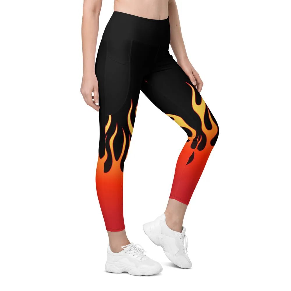 Flame Leggings with Pockets