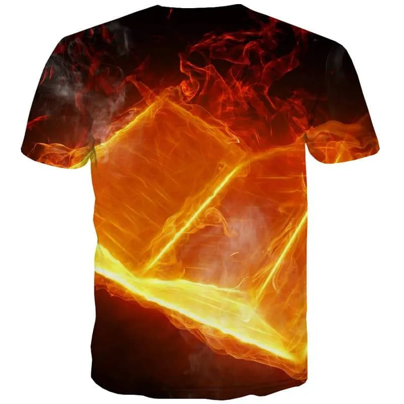 Flame T shirts Men Book T-shirts Graphic Harajuku Tshirts Novelty Street Shirt Print