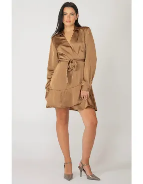 Flounce Wrap Mini Dress