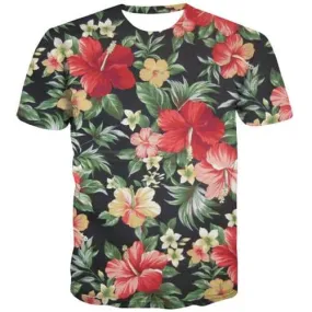 Flower T-shirt Men Leaf T shirts Funny Harajuku Shirt Print Colorful T-shirts 3d Gothic Tshirts Cool Short Sleeve Full Print