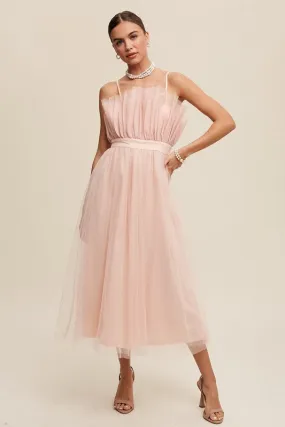 Frill Tulle Maxi Dress