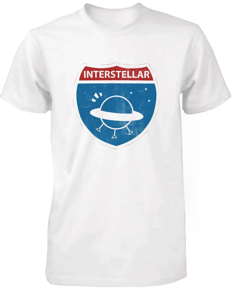 Funny Graphic Statement Mens White T-shirt - Interstellar