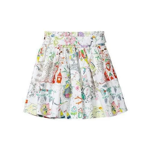 Girls White Start Skirt