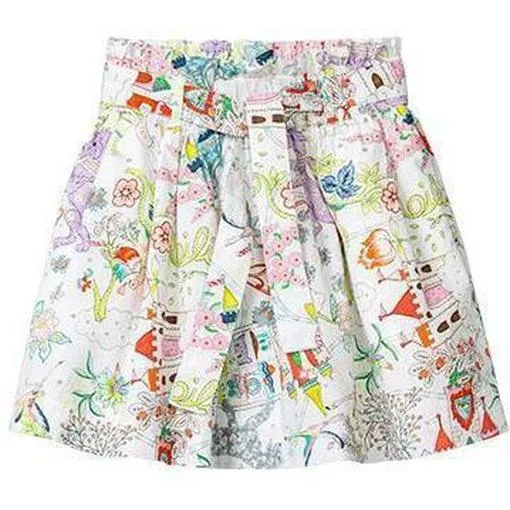 Girls White Start Skirt