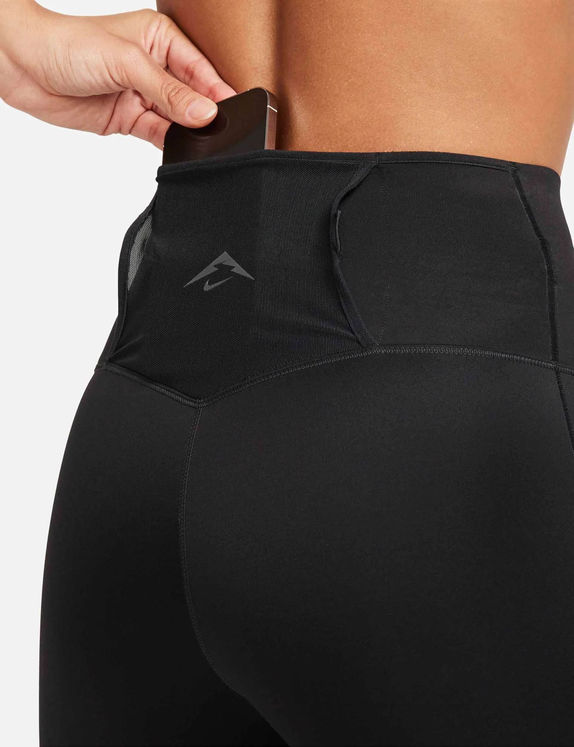 Go Trail High Waisted 7/8 Leggings - Black/Dark Smoke Grey