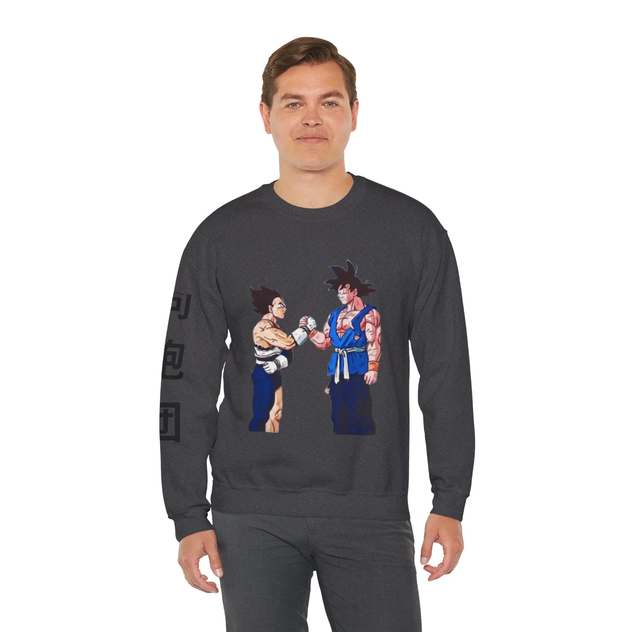 Goku and Vegeta Unisex Crewneck Sweatshirt - Japanese Kanji Brother Design