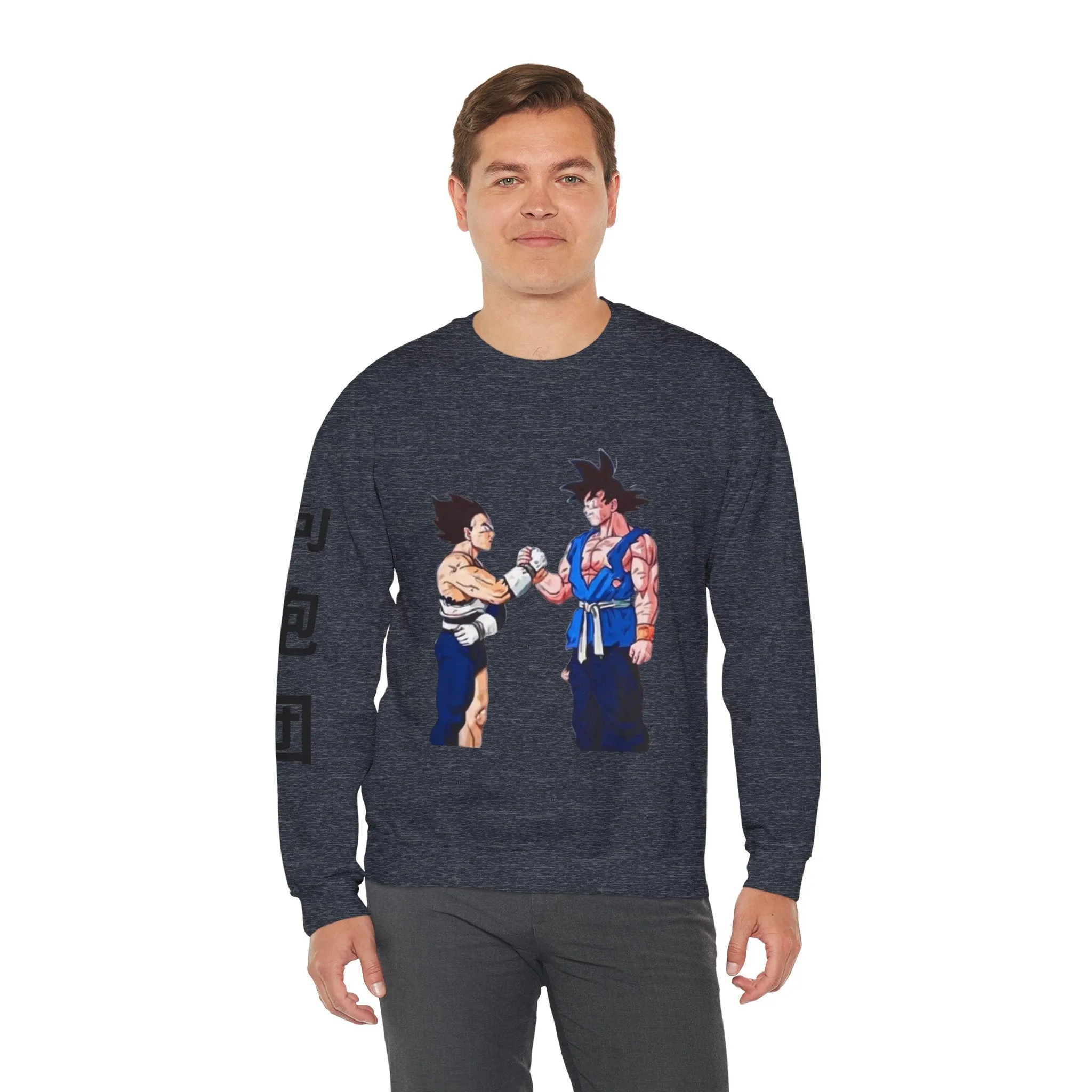 Goku and Vegeta Unisex Crewneck Sweatshirt - Japanese Kanji Brother Design