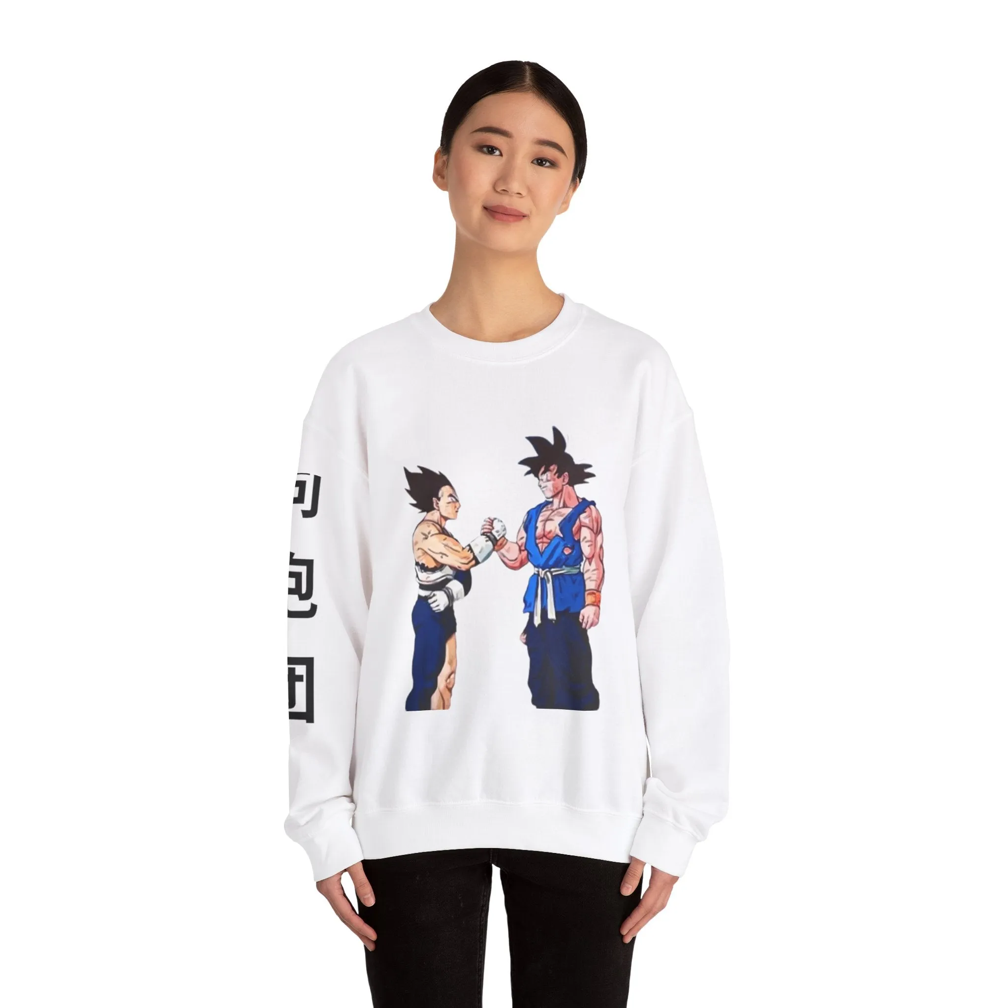 Goku and Vegeta Unisex Crewneck Sweatshirt - Japanese Kanji Brother Design