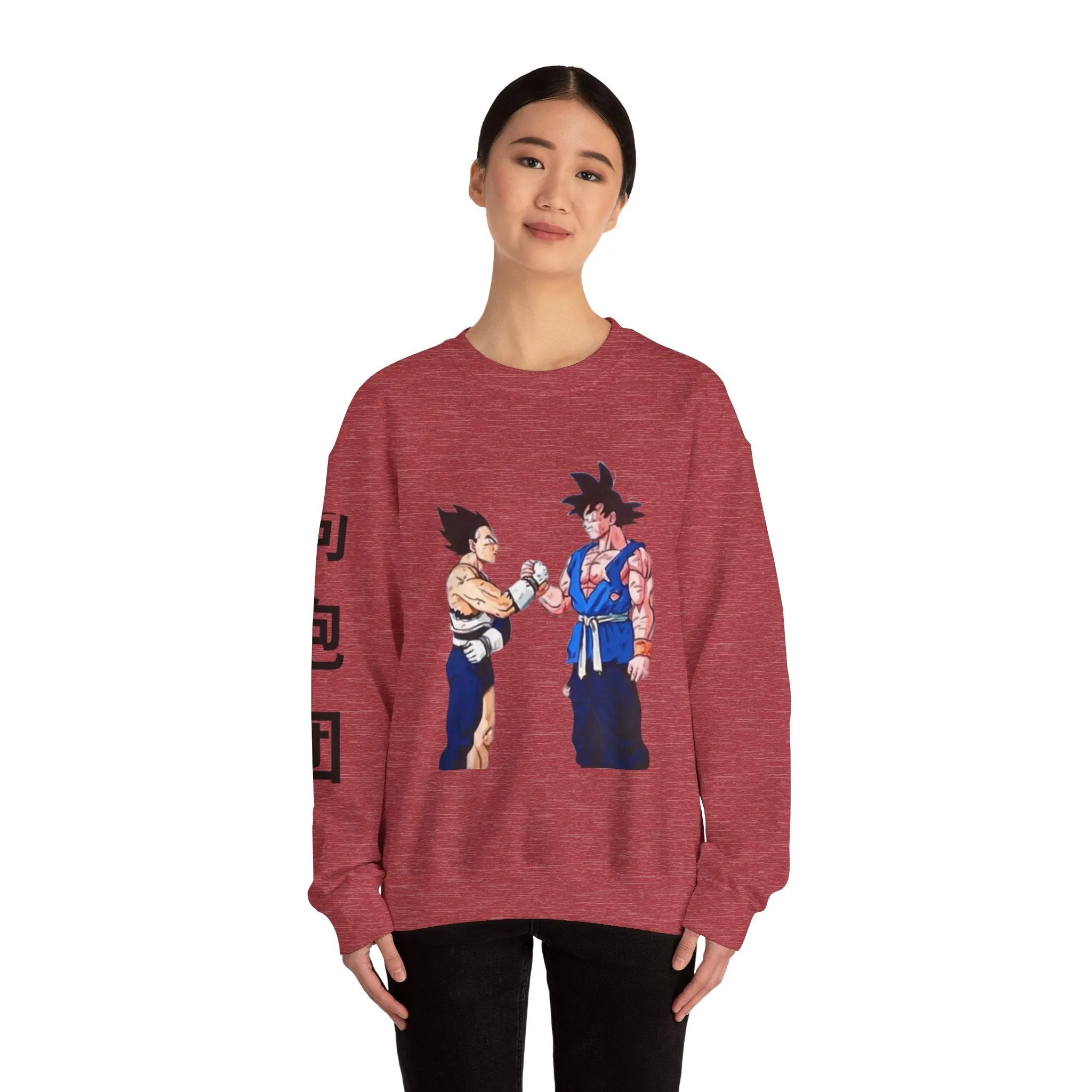 Goku and Vegeta Unisex Crewneck Sweatshirt - Japanese Kanji Brother Design