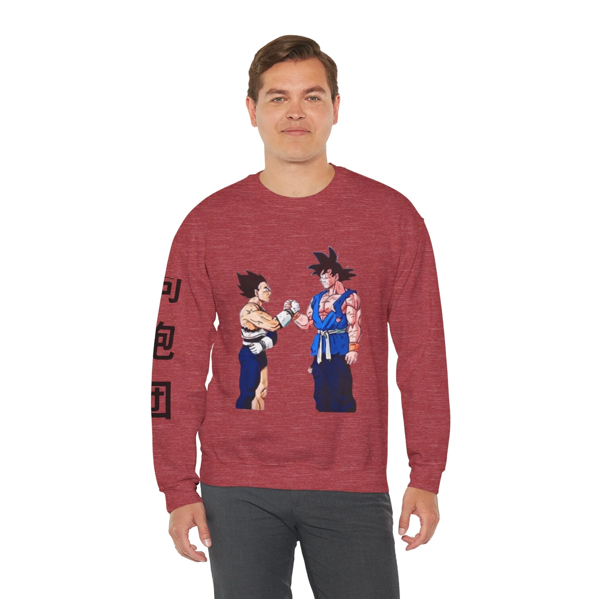 Goku and Vegeta Unisex Crewneck Sweatshirt - Japanese Kanji Brother Design