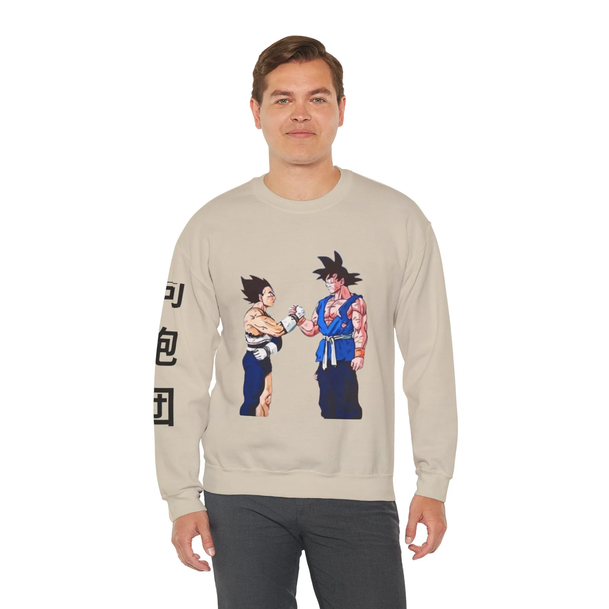 Goku and Vegeta Unisex Crewneck Sweatshirt - Japanese Kanji Brother Design