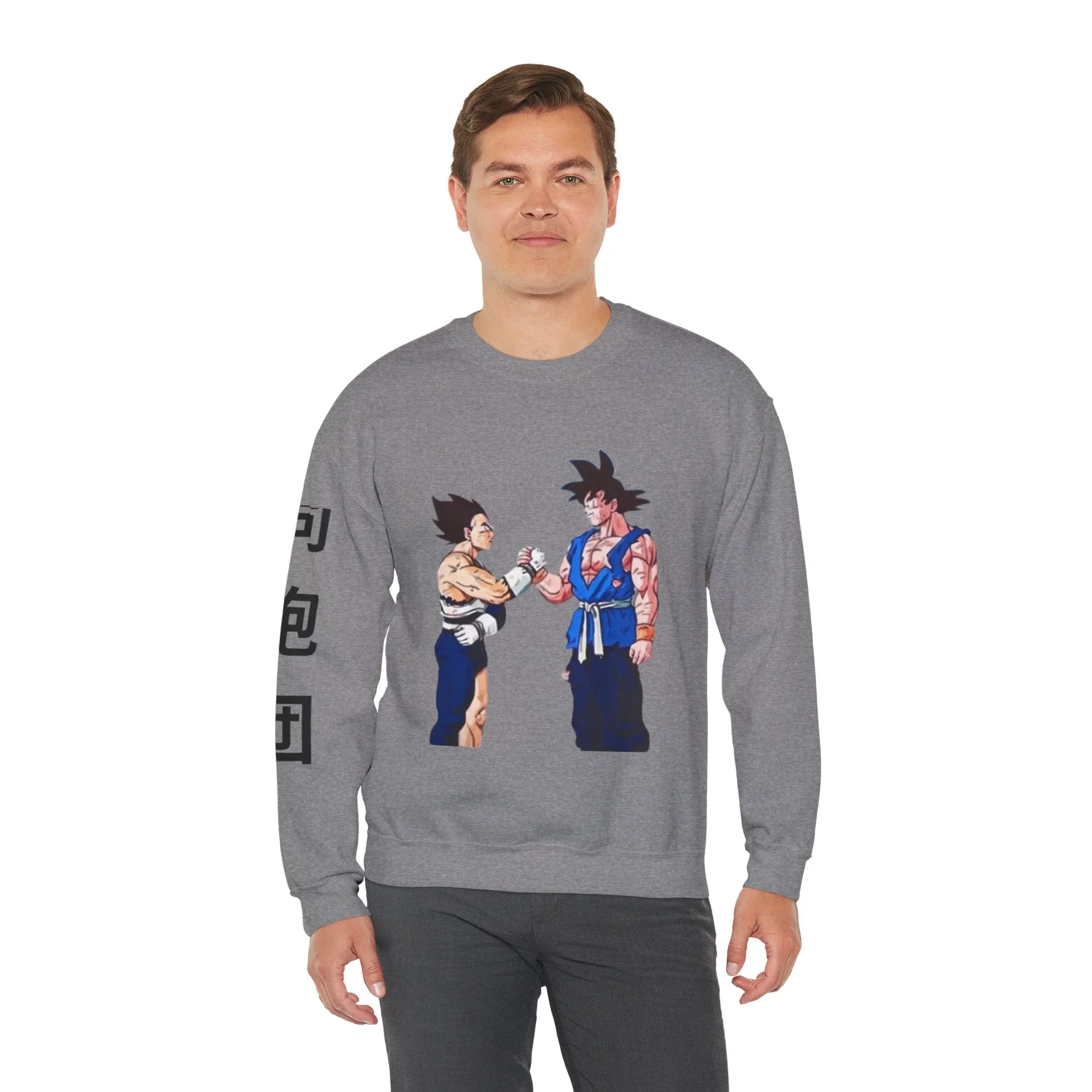 Goku and Vegeta Unisex Crewneck Sweatshirt - Japanese Kanji Brother Design