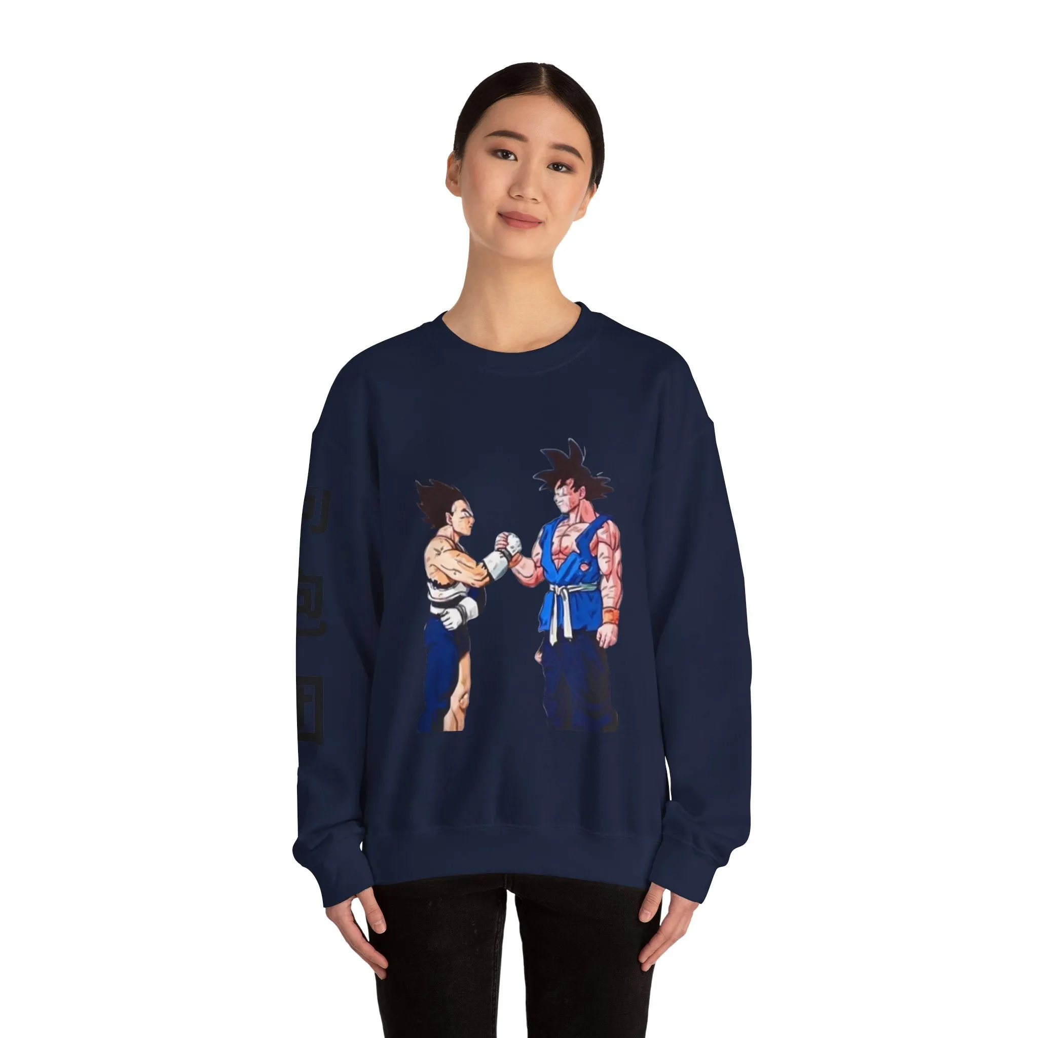 Goku and Vegeta Unisex Crewneck Sweatshirt - Japanese Kanji Brother Design