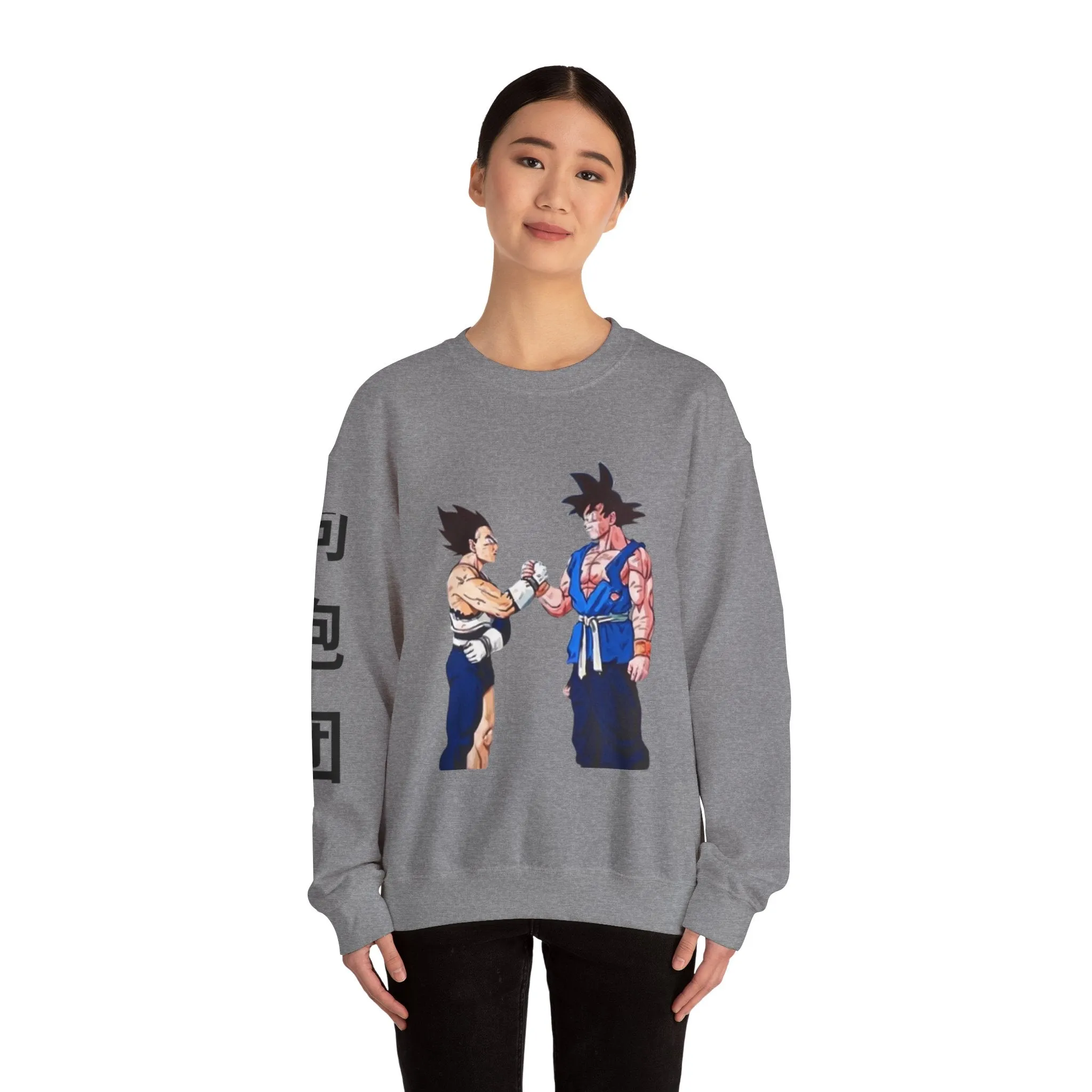 Goku and Vegeta Unisex Crewneck Sweatshirt - Japanese Kanji Brother Design