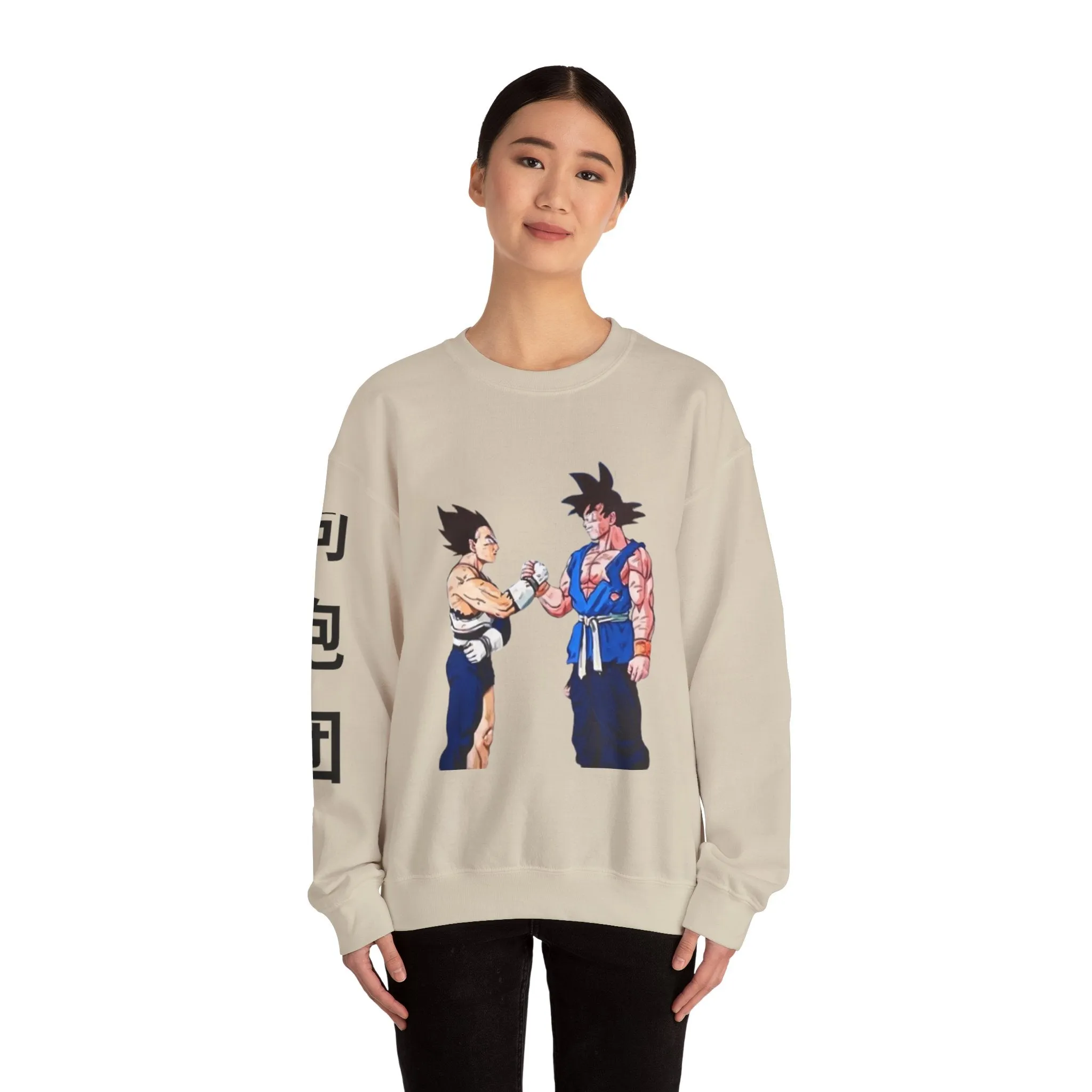 Goku and Vegeta Unisex Crewneck Sweatshirt - Japanese Kanji Brother Design