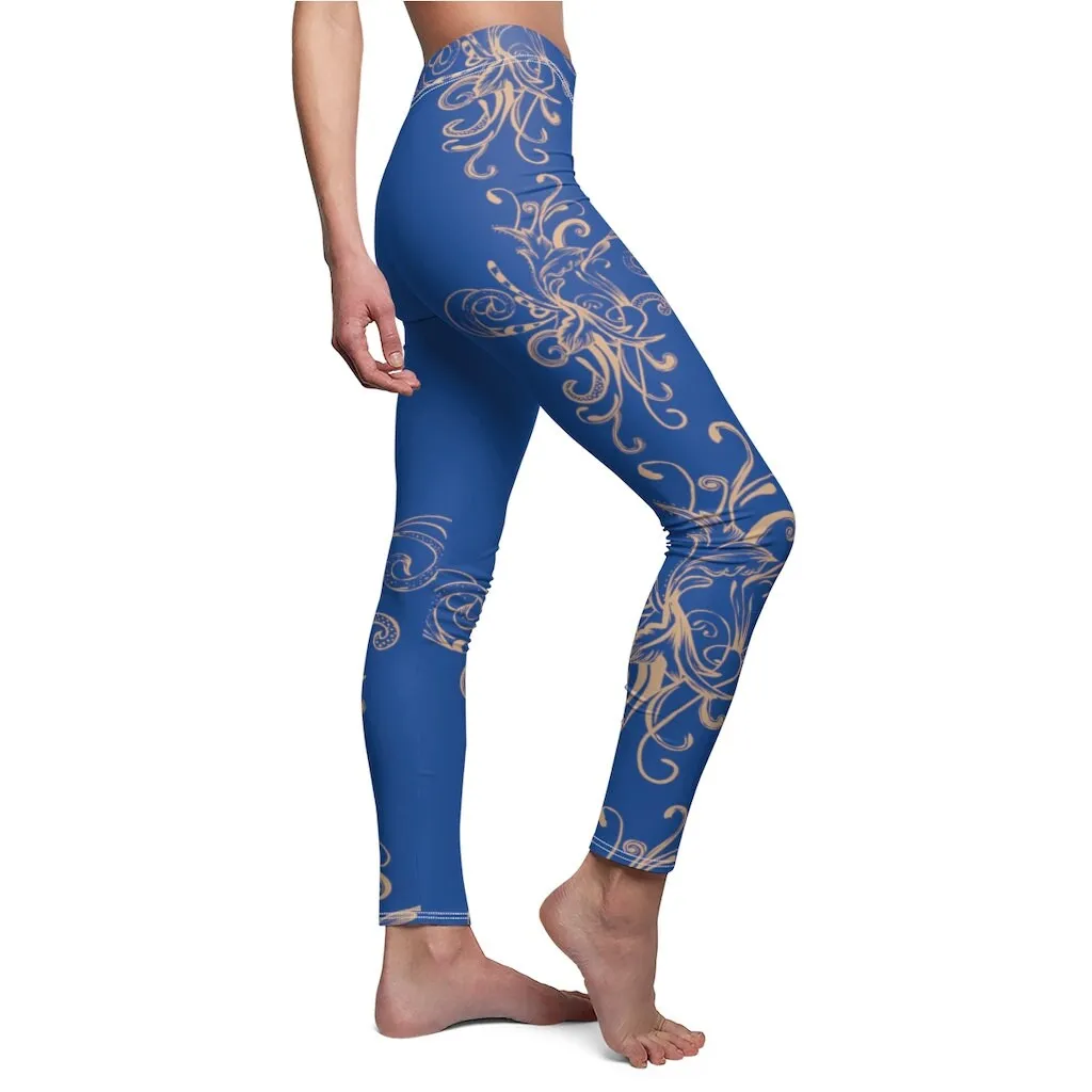 Gold Motif Design Stylish Trendy Motif Design Modern Printed Women&#39;s Cut & Sew Leggings in various sizes and  colors