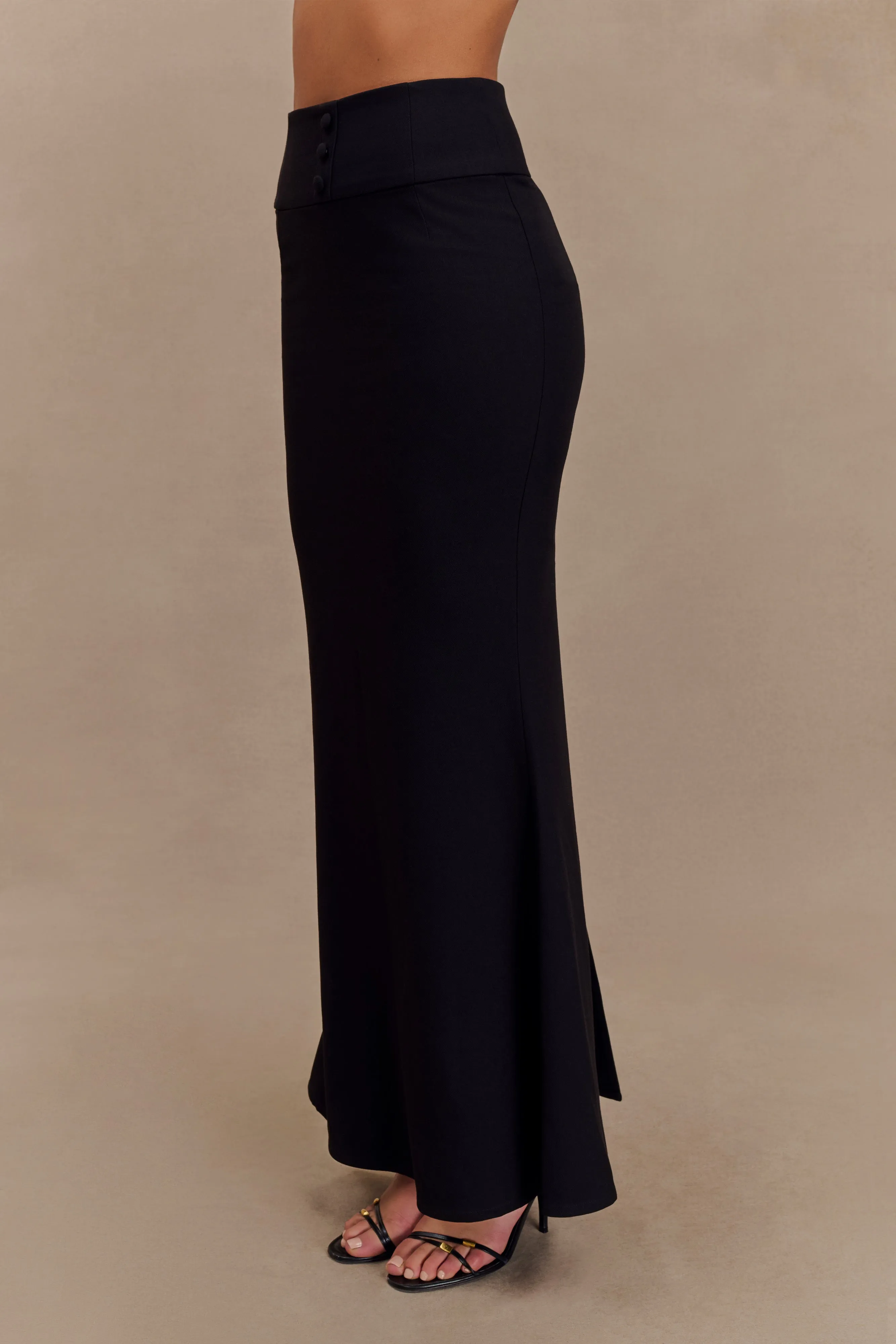 Grace Suiting Maxi Skirt - Black