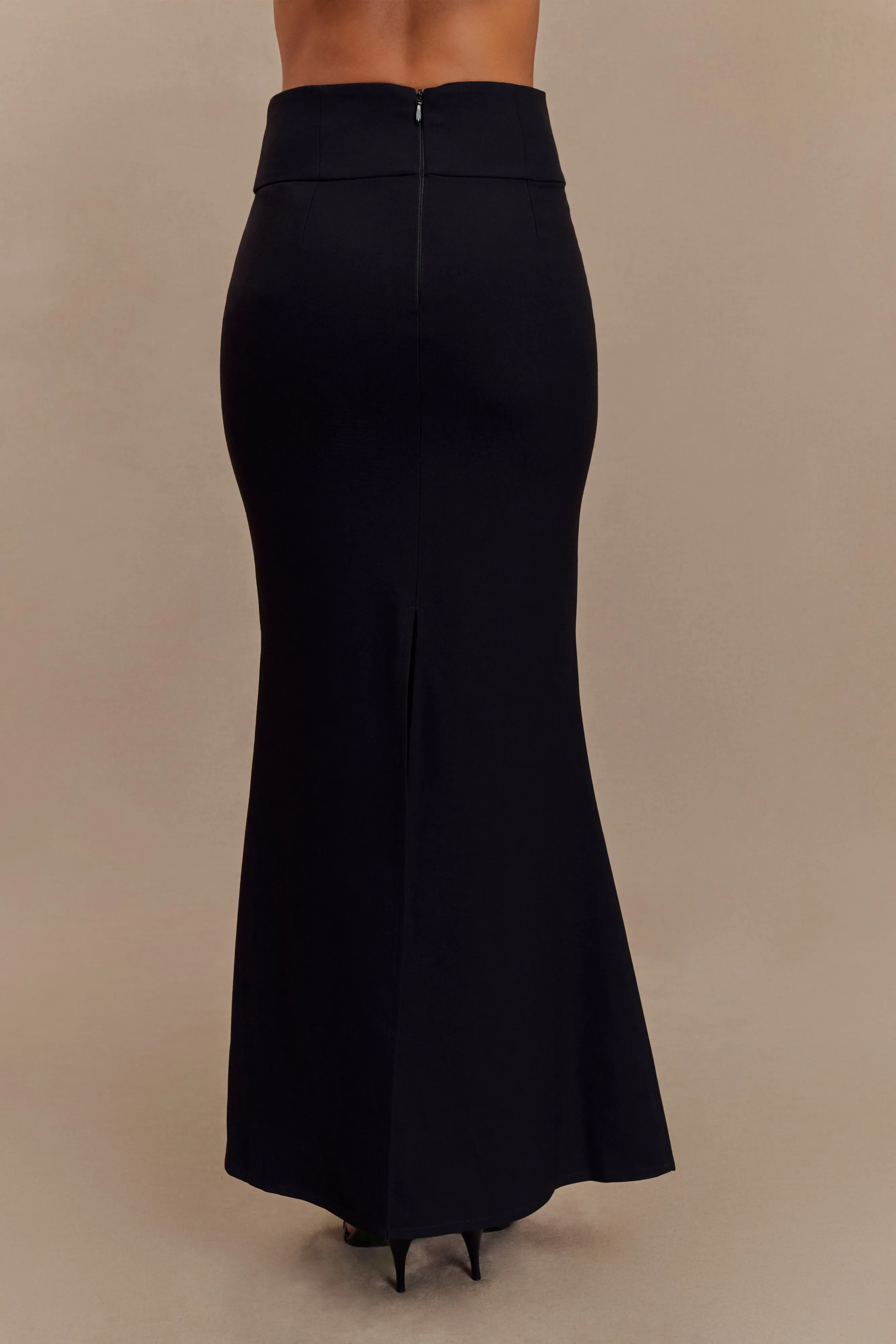 Grace Suiting Maxi Skirt - Black