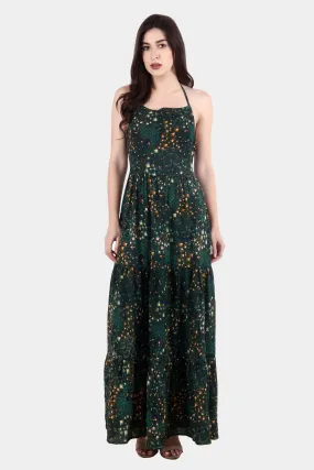 Green Fountain Printed Maxi Dress